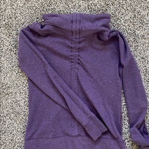 LULU LEMON-cotton funnel neck yoga sweater.